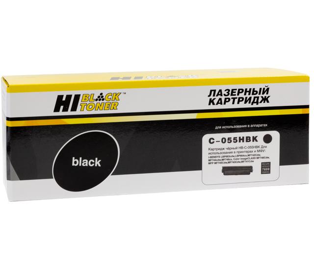 Картридж Hi-Black (HB-№055H BK) Canon i-Sensys LBP663Cdw/ 664Cx/ MF742Cdw/ 744Cdw/ 746Cx, Bk, 7,6K б/ ч