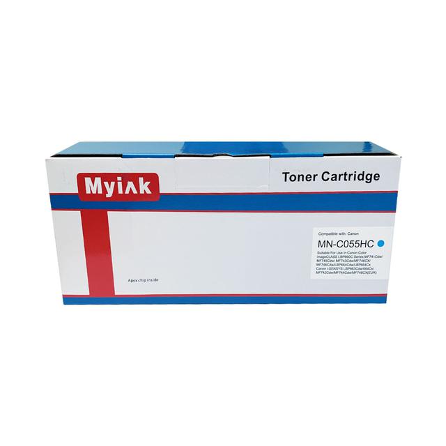 Картридж для CANON LBP-663/ 664, MF746/742/744 Cartridge 055H (R, OEM с б/у OEM чипом) синий (5,9K) MyInk