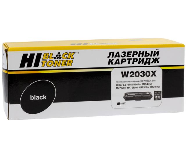 Картридж Hi-Black (HB-W2030X) для HP Color LaserJet Pro M454dn/ M479dw, №415X, Bk, 7,5K