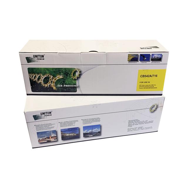 Картридж для HP Color LJ CP 1215/ CM 1312 CB542A (125A)/ CANON LBP-5050 Cartridge 716Y желтый (1,4K) UNITON Premium GREEN LINE (Eco Protected)