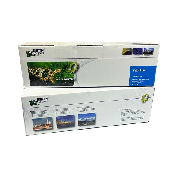 Картридж для HP Color LJ M155/MFP M182/M183  W2411A (216A) синий (0,85К) БЕЗ ЧИПА!!! UNITON Premium GREEN LINE (Eco Protected)