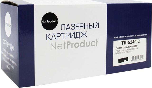 Тонер-картридж NetProduct (N-TK-5240C) для Kyocera P5026cdn/ M5526cdn, C, 3K