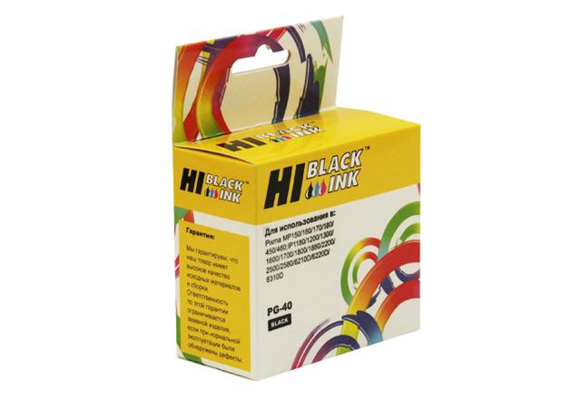 Картридж Hi-Black (HB-PG-40) для Canon PIXMA MP150/ 170/ 450/ iP1200/ 1600/ 2200, Bk