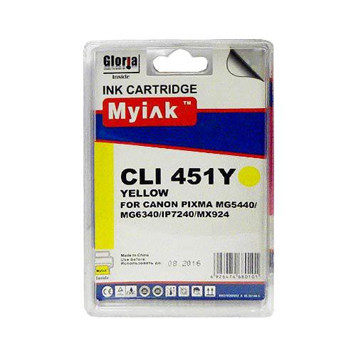 Картридж для CANON  CLI-451 XLY PIXMA iP7240/MG6340/5440/7140 Yellow  (12ml, Dye) MyInk