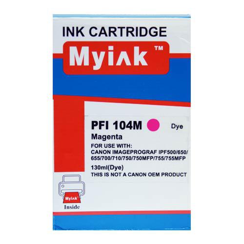 Картридж для CANON  PFI-104M Canon iPF650, iPF655,  iPF750, iPF755, iPF760,  iPF765 Magenta (130ml, Dye) MyInk  SAL