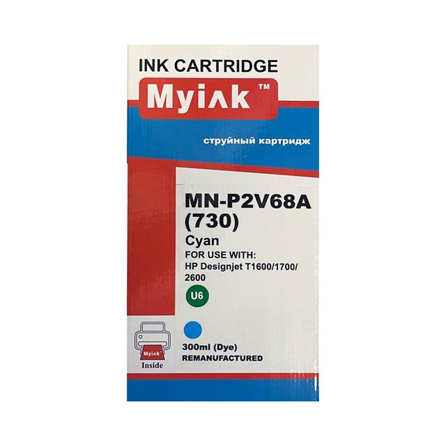 Картридж для (HP 730) HP Designjet T1600/T1700/T2600 P2V68A (R) Cyan (300ml, Dye) MyInk