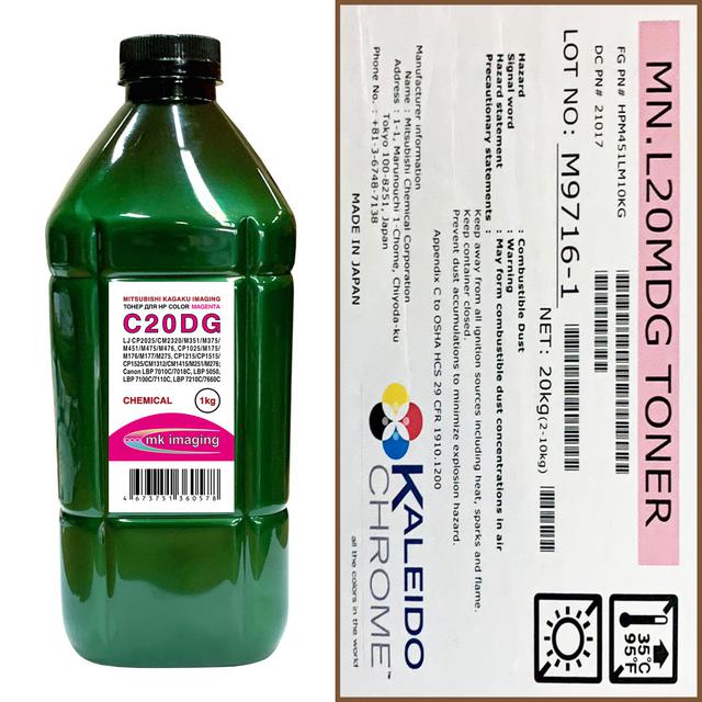 Тонер для HP Color Универсал тип C20DG (фл,1кг,красный,glossy,Chemical MKI) Green Line