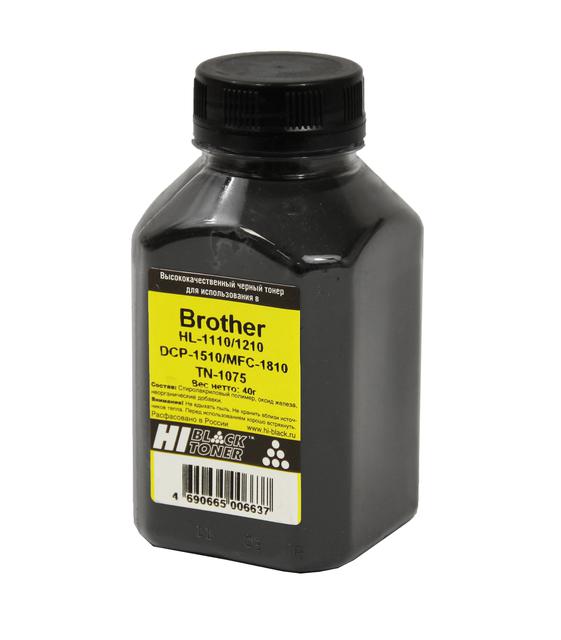 Тонер Hi-Black для Brother HL-1110/ 1210/ DCP-1510/ MFC-1810 (TN-1075), Bk, 40 г, банка