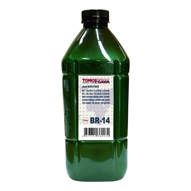 Тонер для BROTHER Универсал тип BR-14 (фл,750,TOMOEGAWA) Green Line