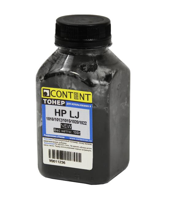 Тонер Content для HP LJ 1010/ 1012/ 1015/ 1020/ 1022, Bk, 100 г, банка